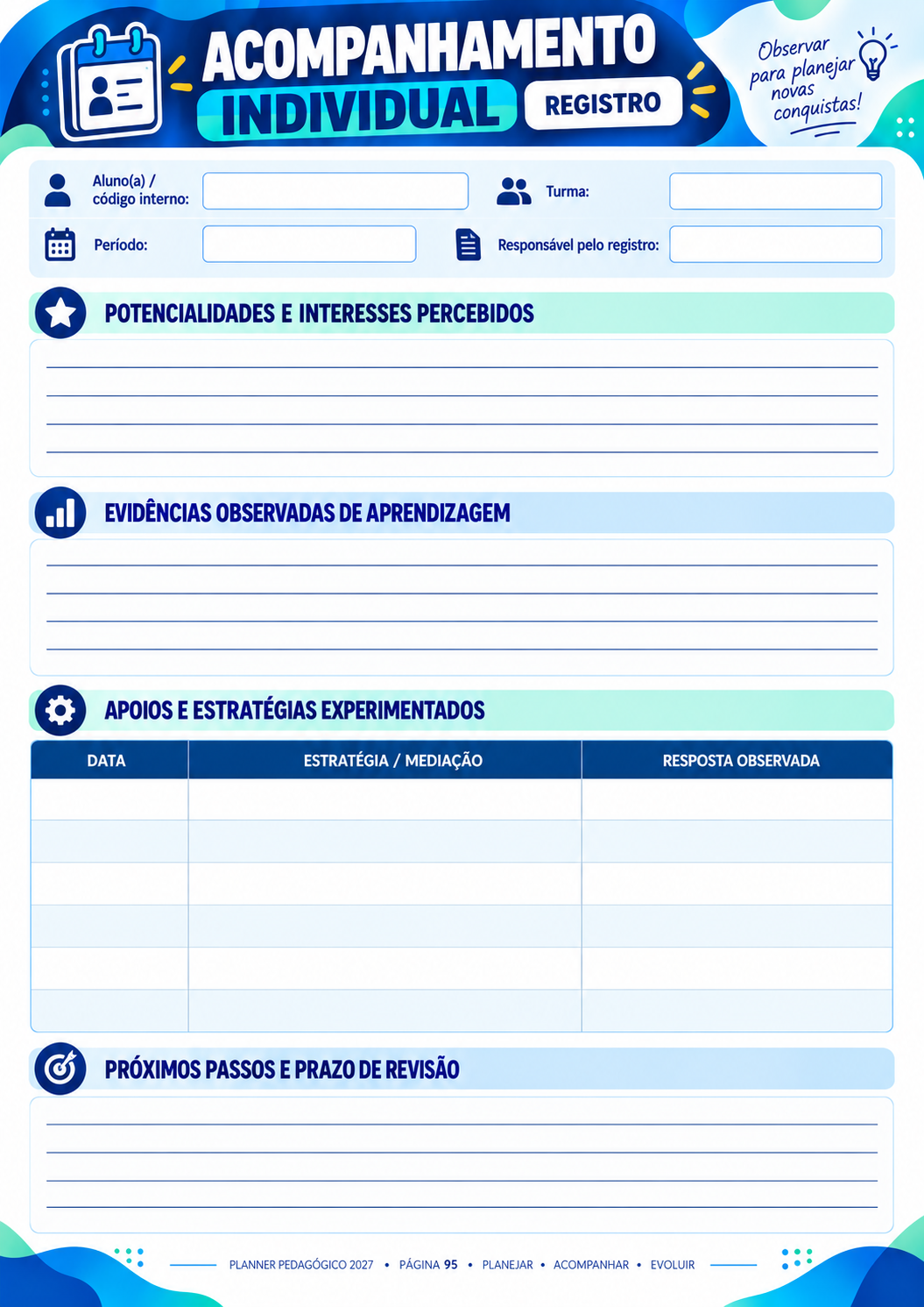 Acompanhamento individual — Planner Pedagógico 2027